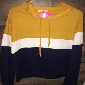 Mustard color-block A’GACI hoodie